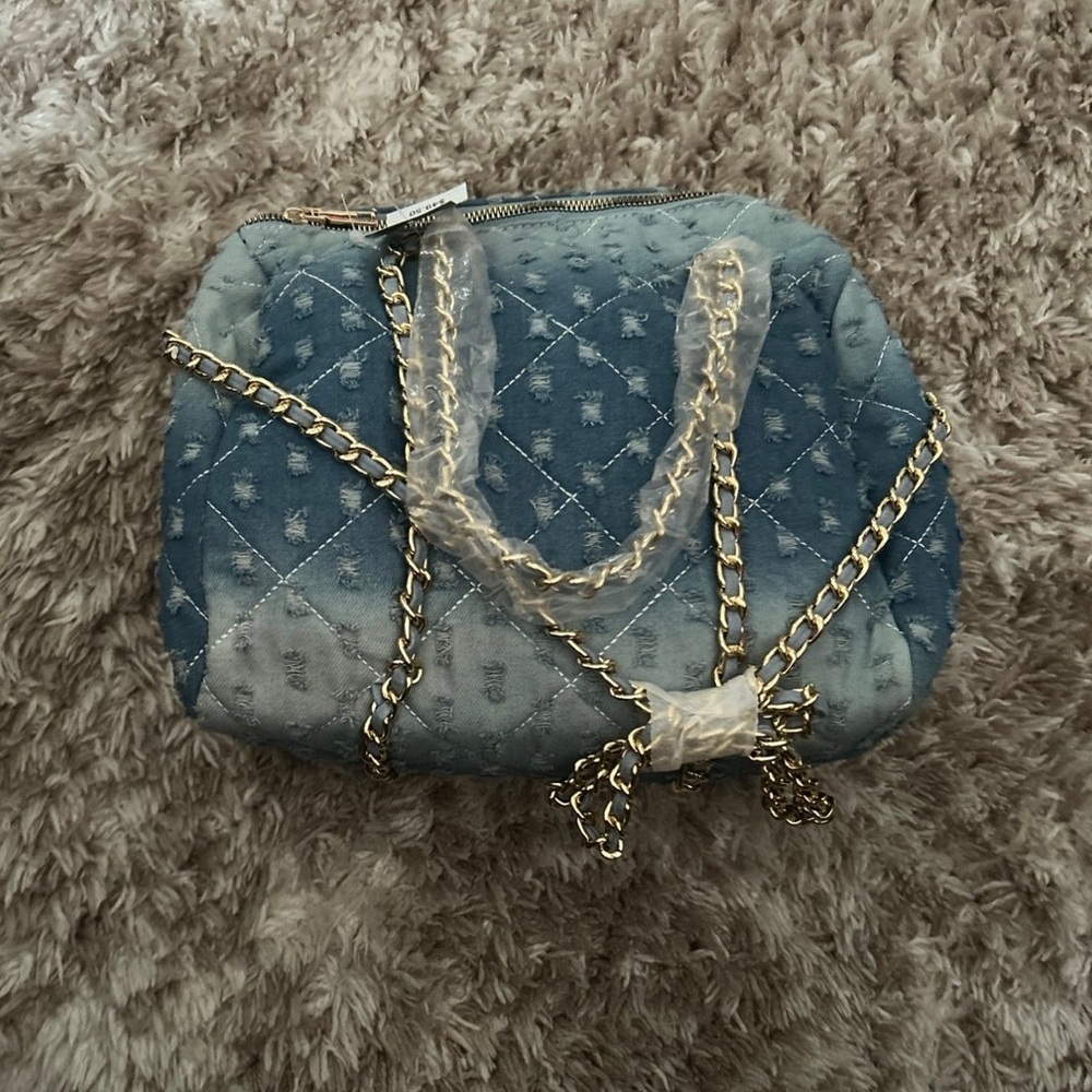 Stylish Blue Quilted Women's Bag